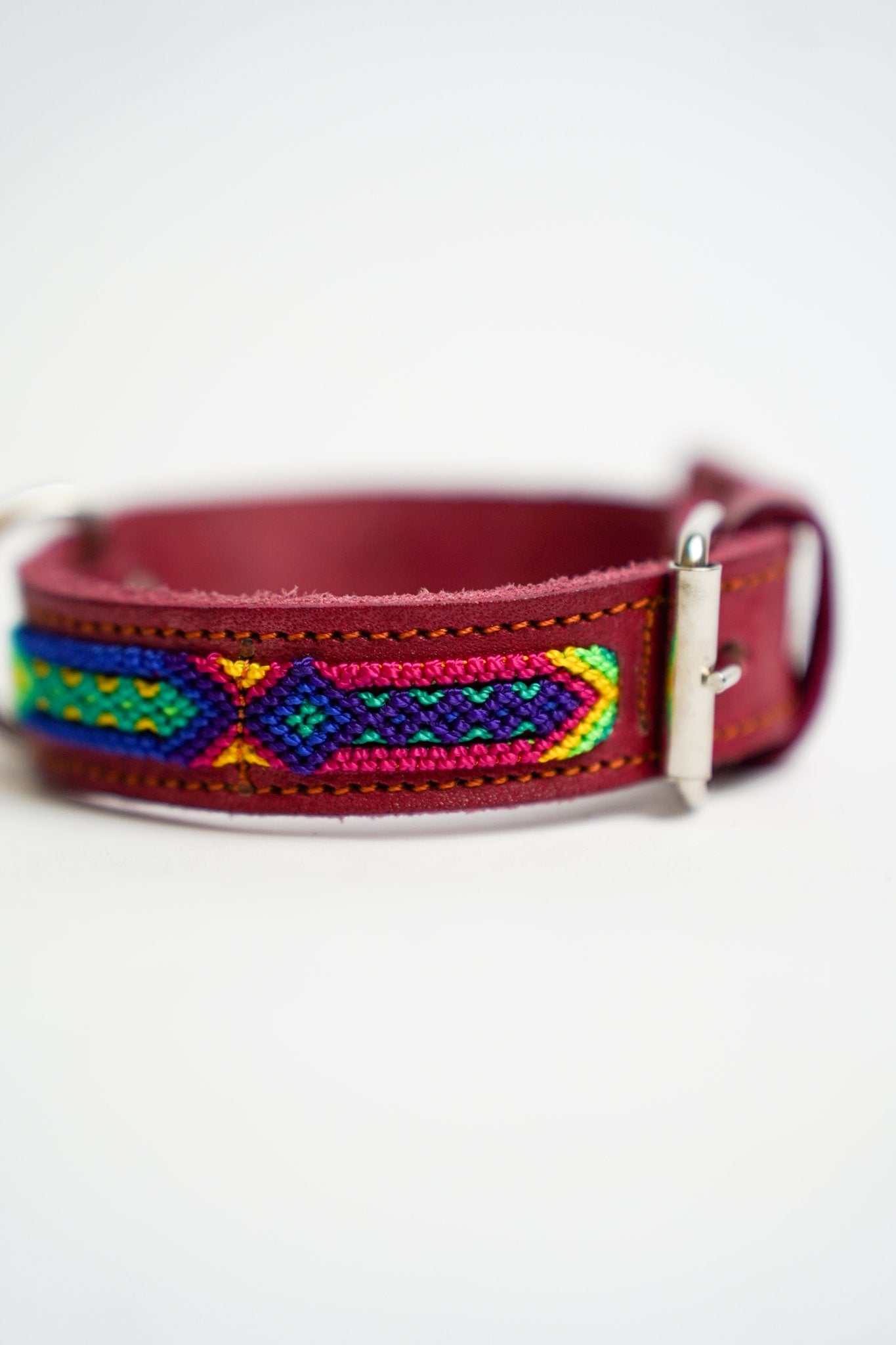 Bonheur - Collare Cane Midi - 35cm – collare per cani in pelle artigianale messicana fatto a mano