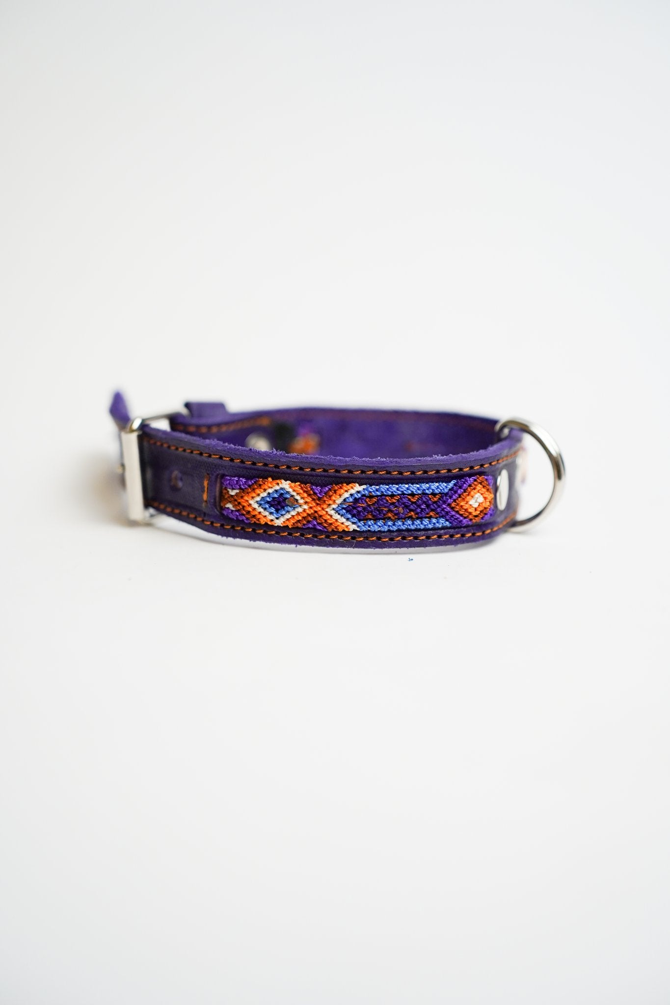 Bonheur - Collare Cane Midi - 35cm – collare per cani in pelle artigianale messicana fatto a mano