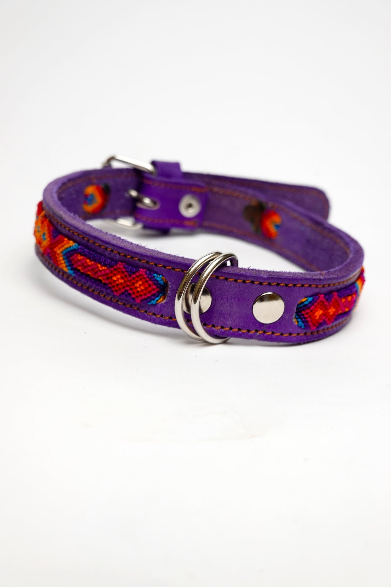 Bonheur - Collare Cane Midi - 50cm – collare per cani in pelle artigianale messicana fatto a mano