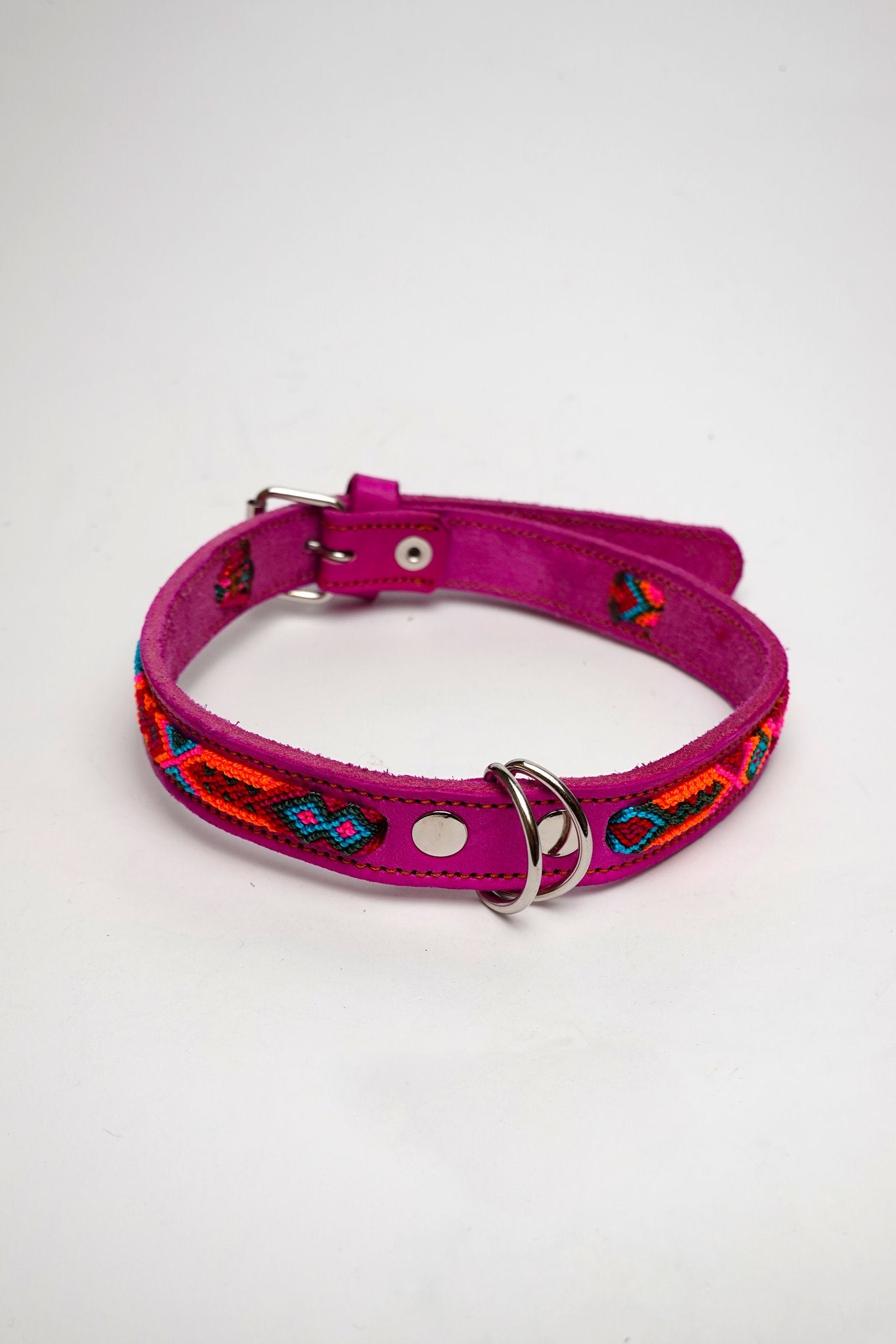 Bonheur - Collare Cane Midi - 55cm – collare per cani in pelle artigianale messicana fatto a mano