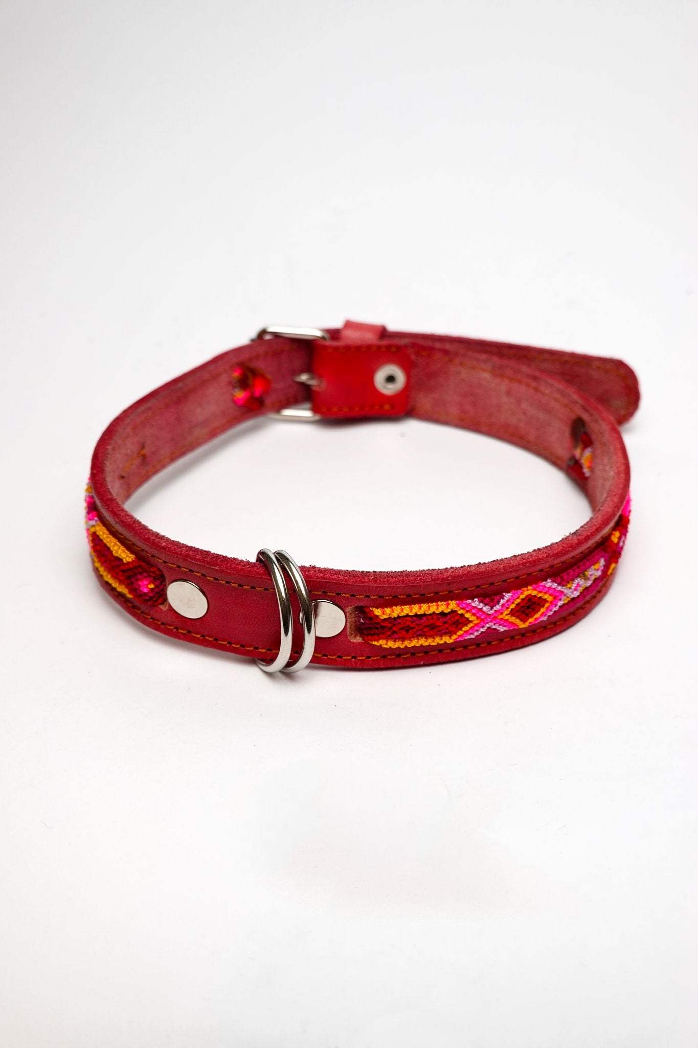 Bonheur - Collare Cane Midi - 55cm – collare per cani in pelle artigianale messicana fatto a mano