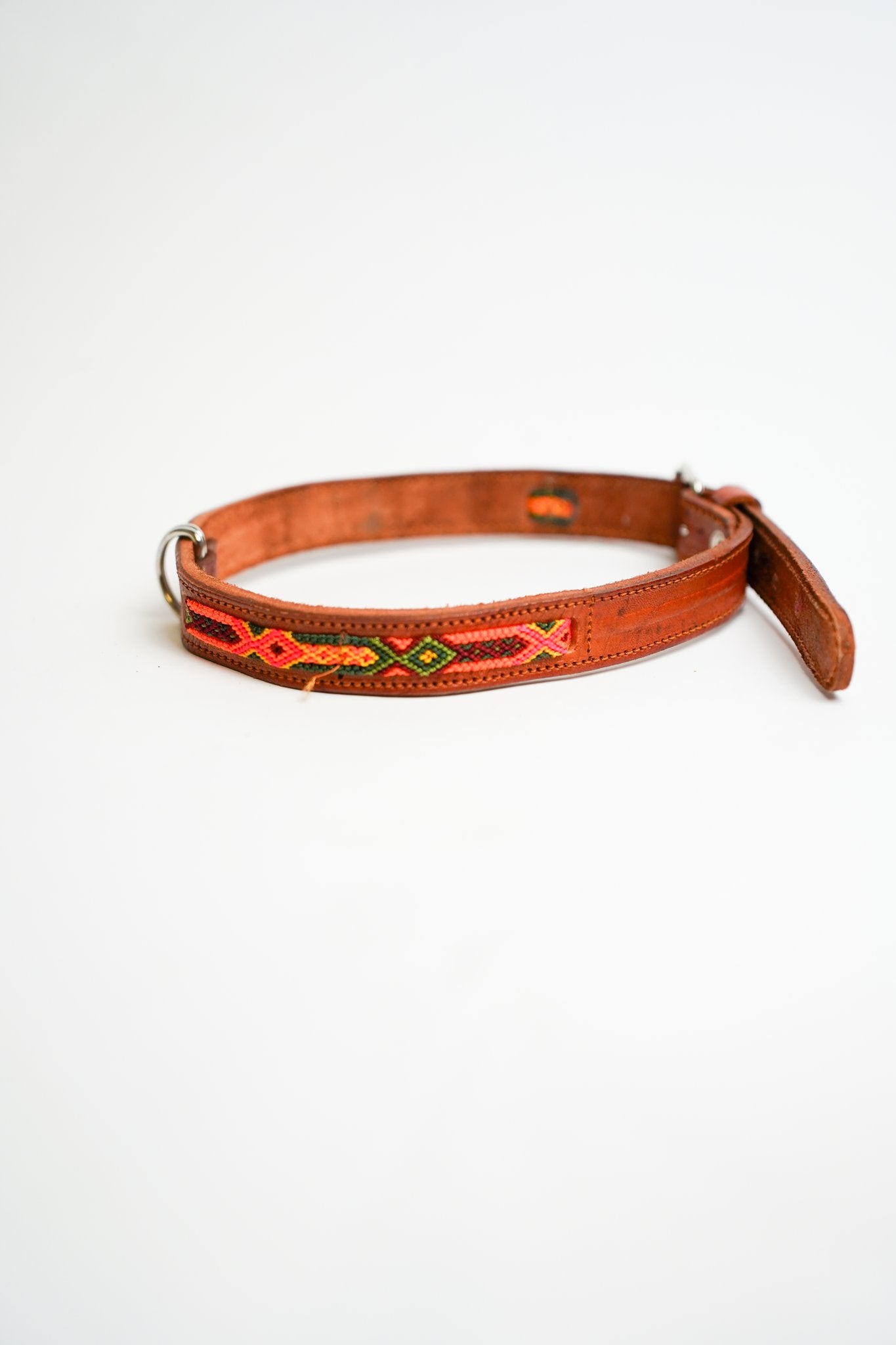 Bonheur - Collare Cane Midi - 60cm – collare per cani in pelle artigianale messicana fatto a mano